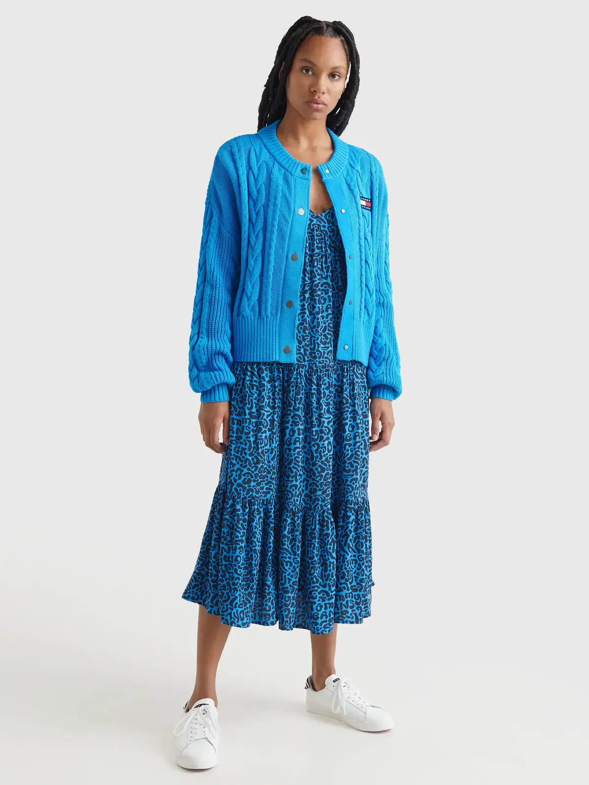 Tommy Hilfiger TJW OVRSZD BADGE CAB Kadın Mavi Kazak