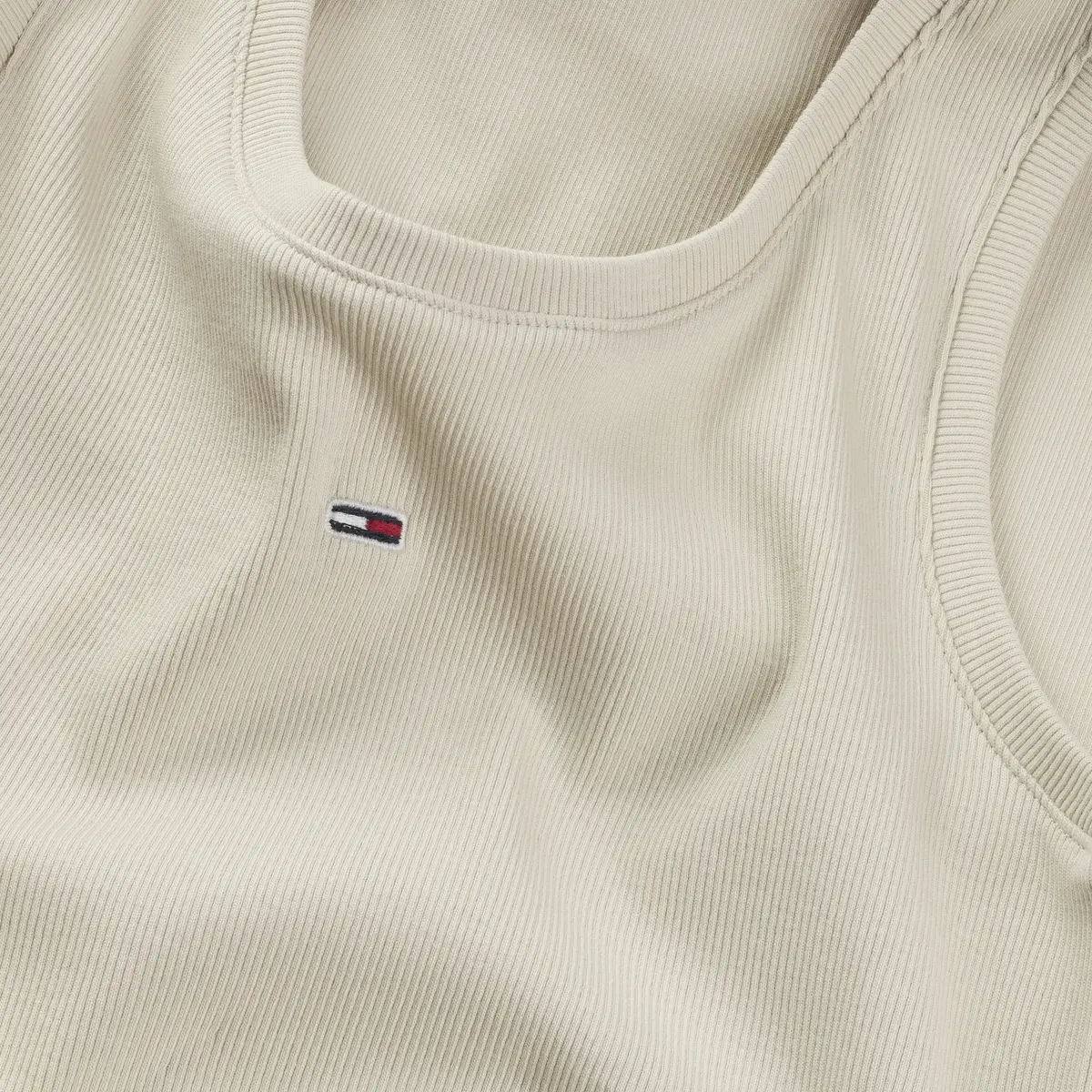 Tommy Hilfiger TJW ESSENTIAL RIB BO, ACG Krem Kadın Elbise-Etek