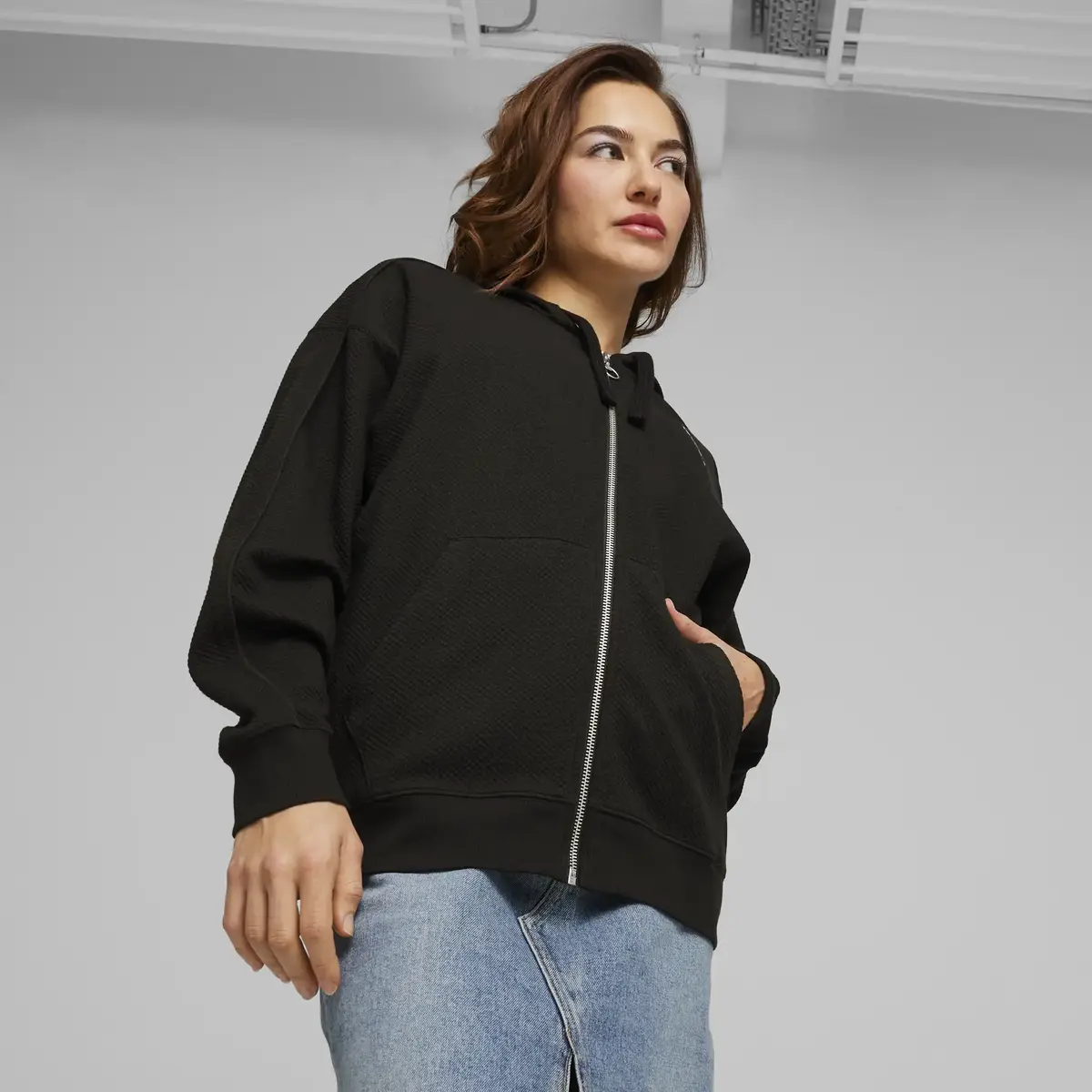 Puma HER Full-Zip Hoodie Siyah Kadın Hoodie