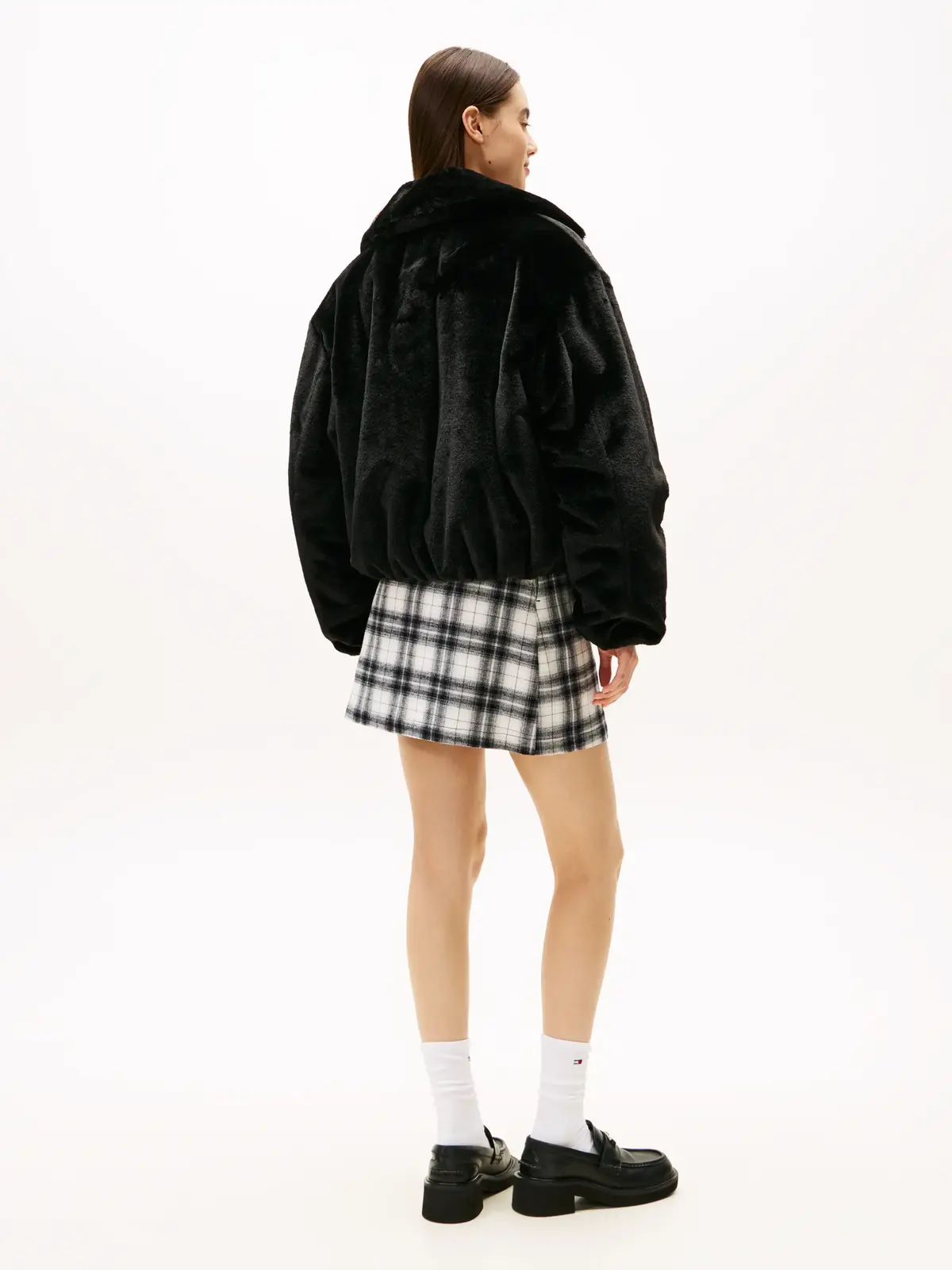 Tommy Hilfiger TJW FAUX FUR BOMBER Siyah Kadın Mont