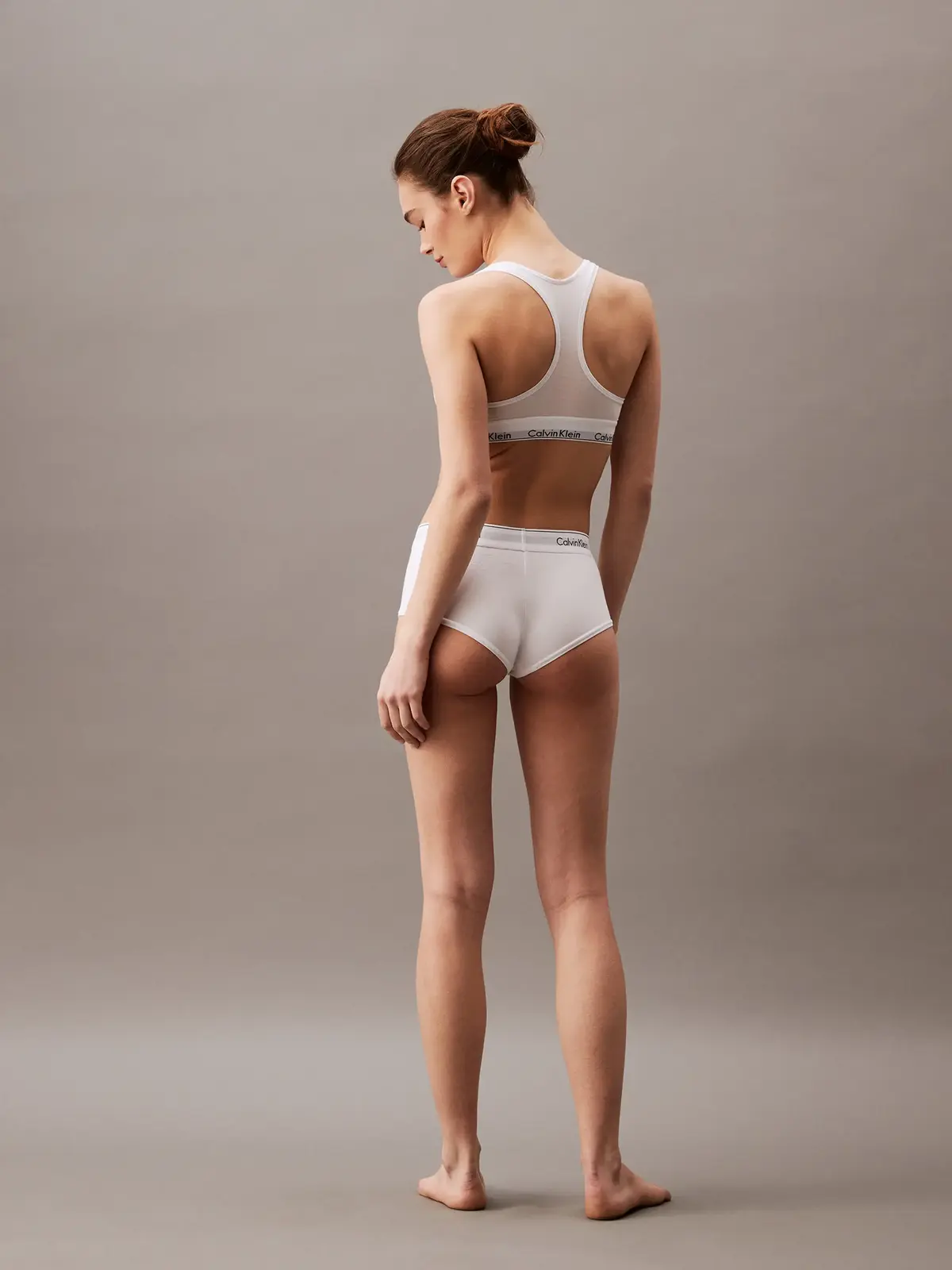 Calvin Klein BOYSHORT Beyaz Kadın Yüksek Bel Boxer Şort