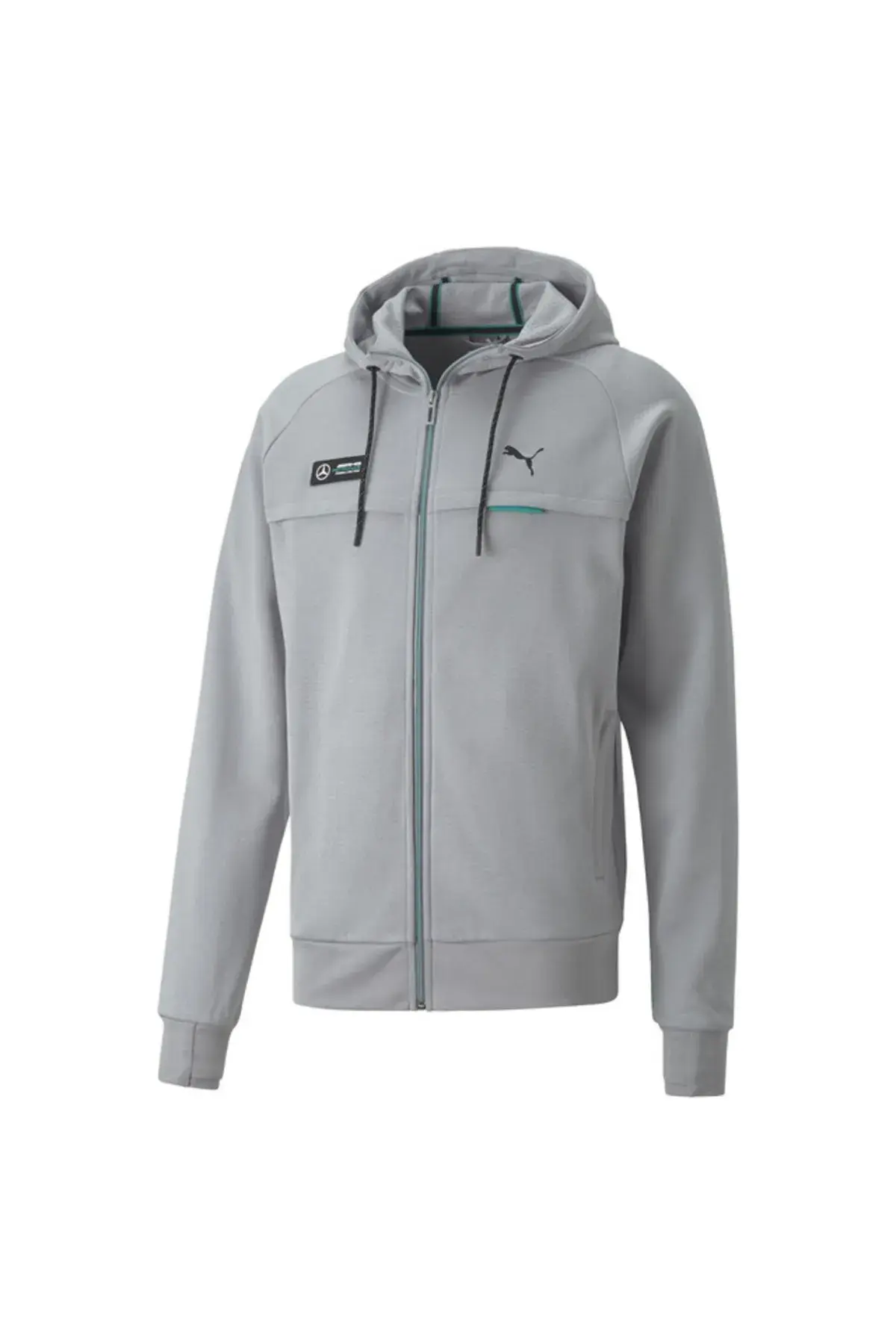 Puma Mapf1 Hooded Sweat Jacket Mercedes Team Gri Erkek Fermuarlı Hoodie