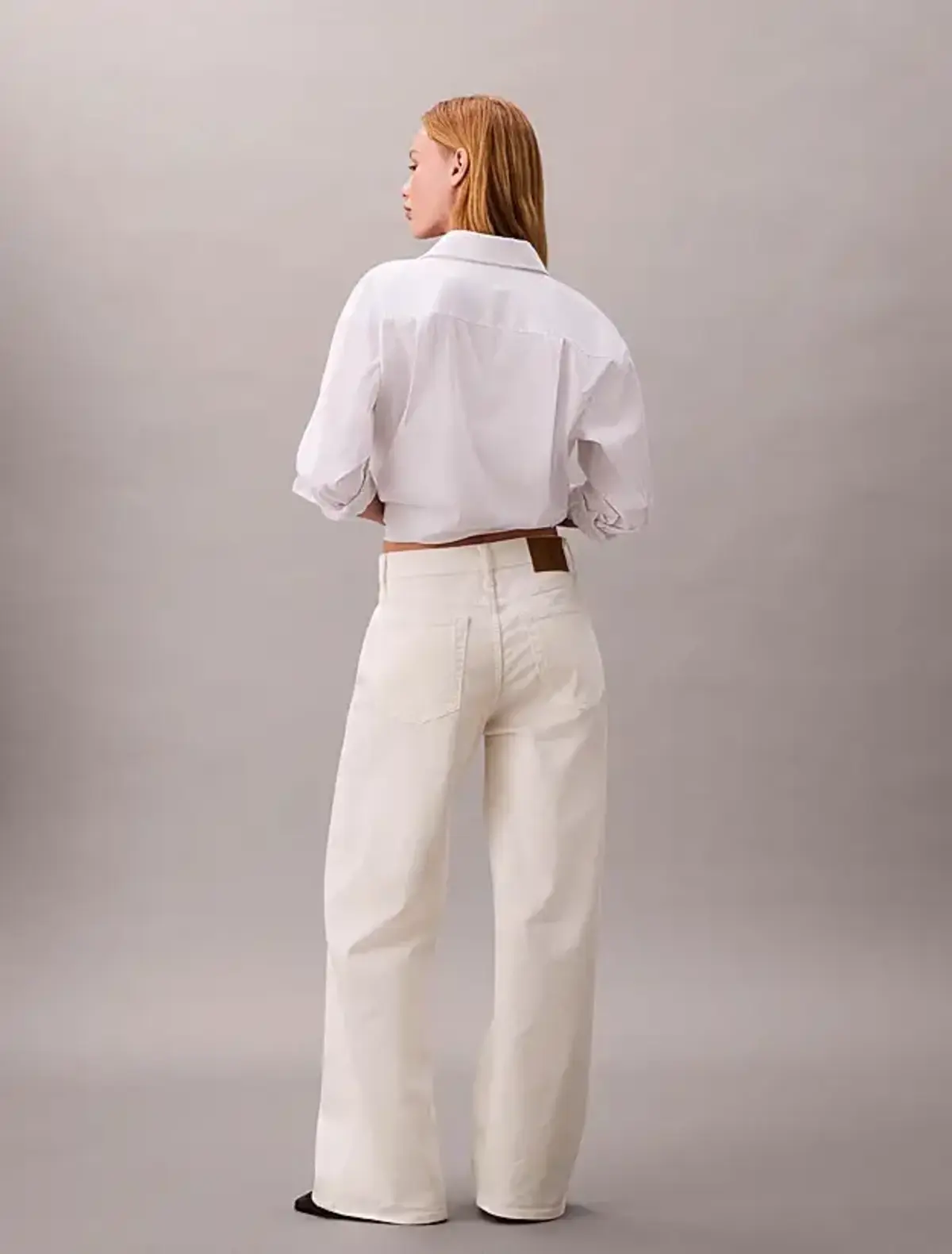 Calvin Klein LOW RISE BAGGY CHALK WHITE Beyaz Kadın Jeans Calvin Klein LOW RISE BAGGY CHALK WHITE Beyaz Kadın Jeans