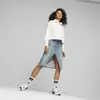 Puma DOWNTOWN Half-Zip Crew Beyaz Kadın Sweatshirt