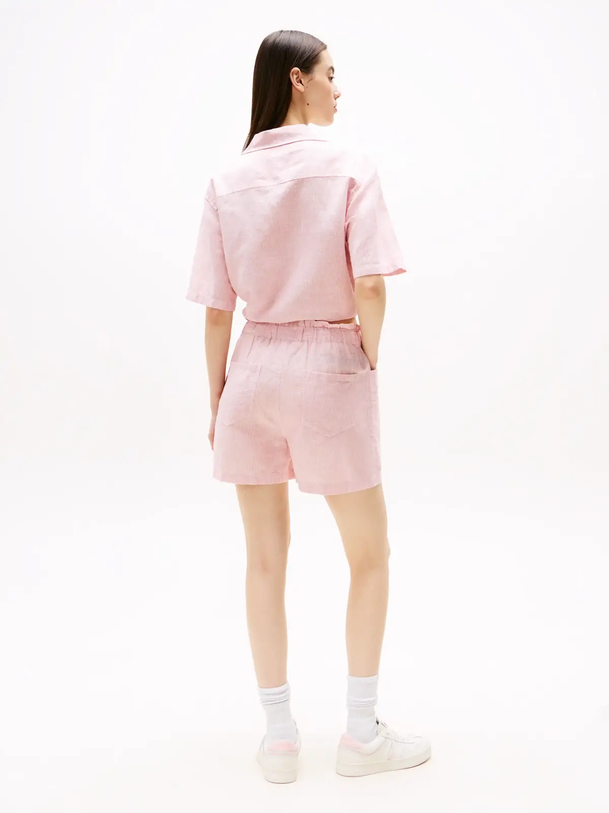 Tommy Hilfiger TJW CRP LINEN SS SHI, TH3 Pembe Kadın Gömlek