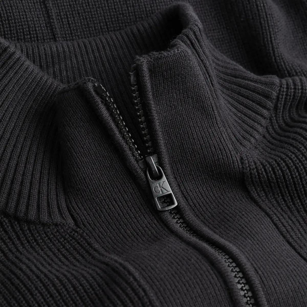 Calvin Klein MONOLOGO ZIP-THROUGH Erkek Siyah Kazak