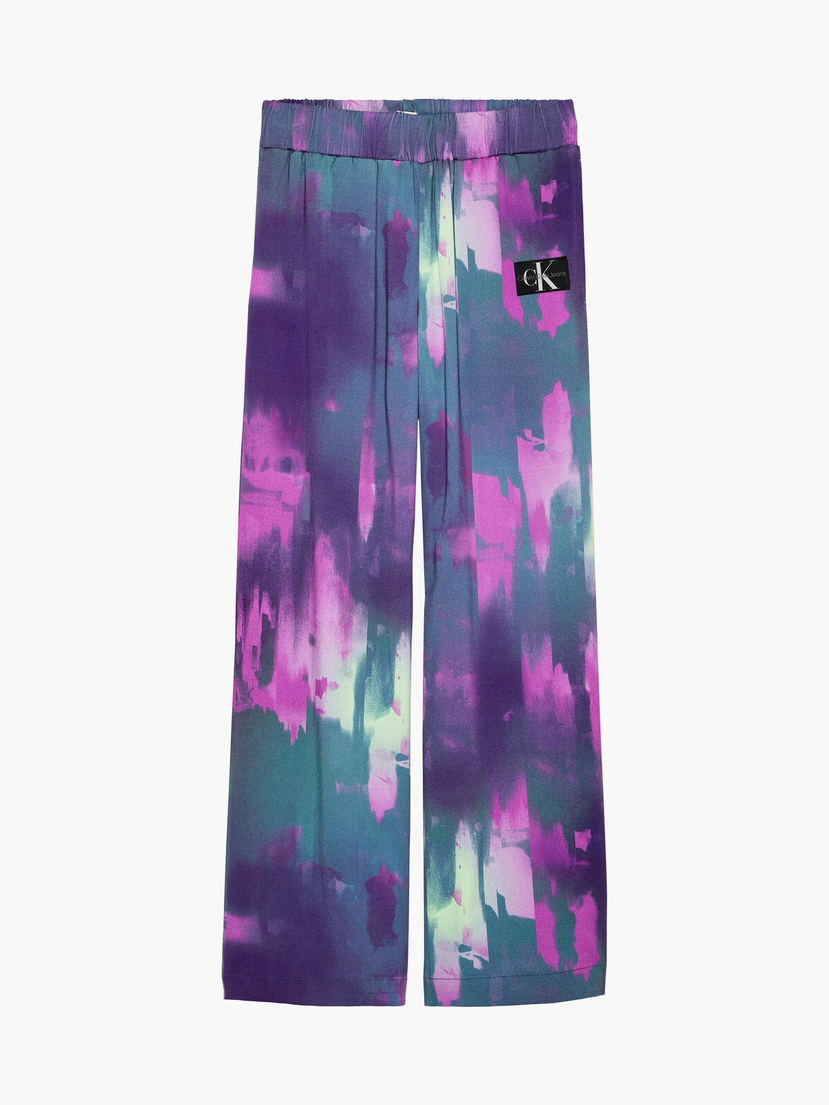 Calvin Klein PIXEL AOP WOVEN PANT Kadın Lila Geniş Paça Pantolon