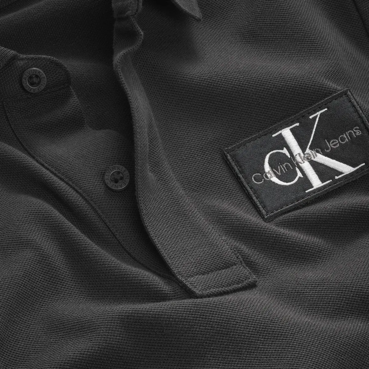 Calvin Klein CLR BLOCK LOGO POLO Erkek Siyah Polo T-Shirt