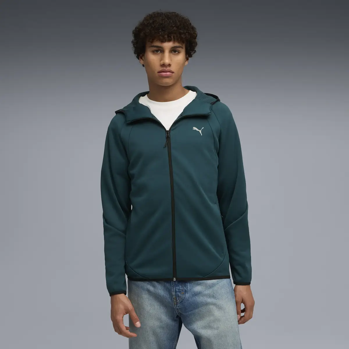 Puma EVOSTRIPE Warm FZ Hoodie Yeşil Erkek Hoodie