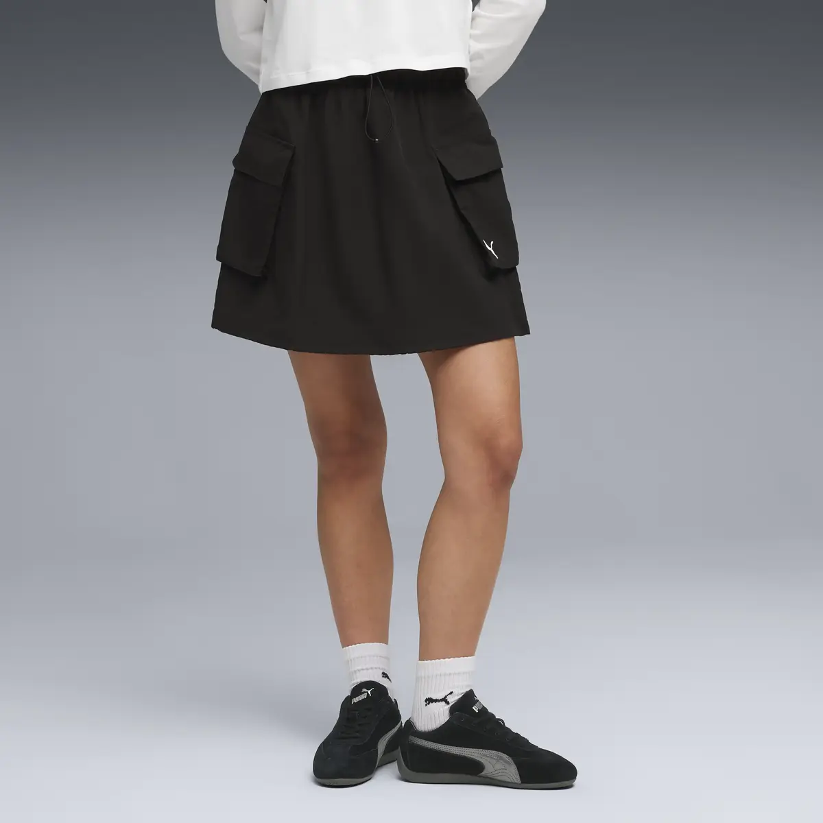 Puma WARDROBE ESS WV Cargo Skirt Siyah Kadın Etek