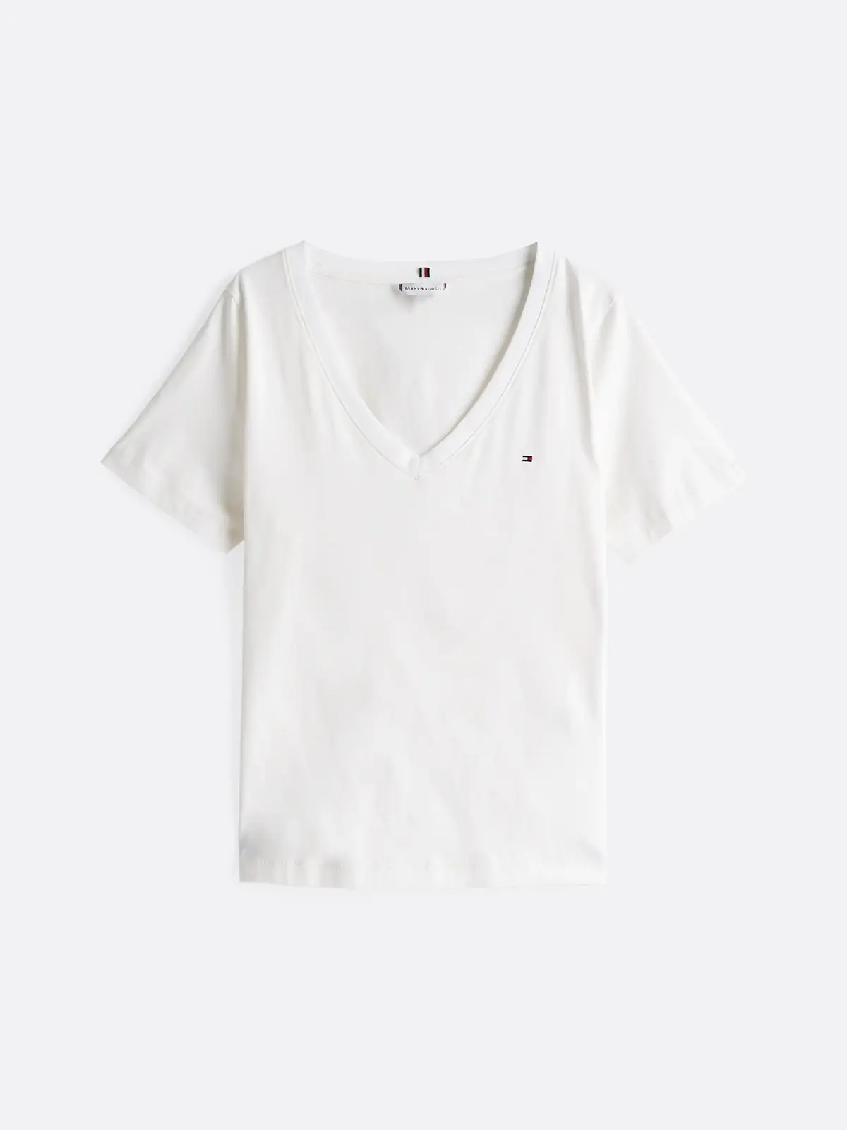Tommy Hilfiger MODERN REGULAR FLAG, YCF Beyaz Kadın T-Shirt & Polo