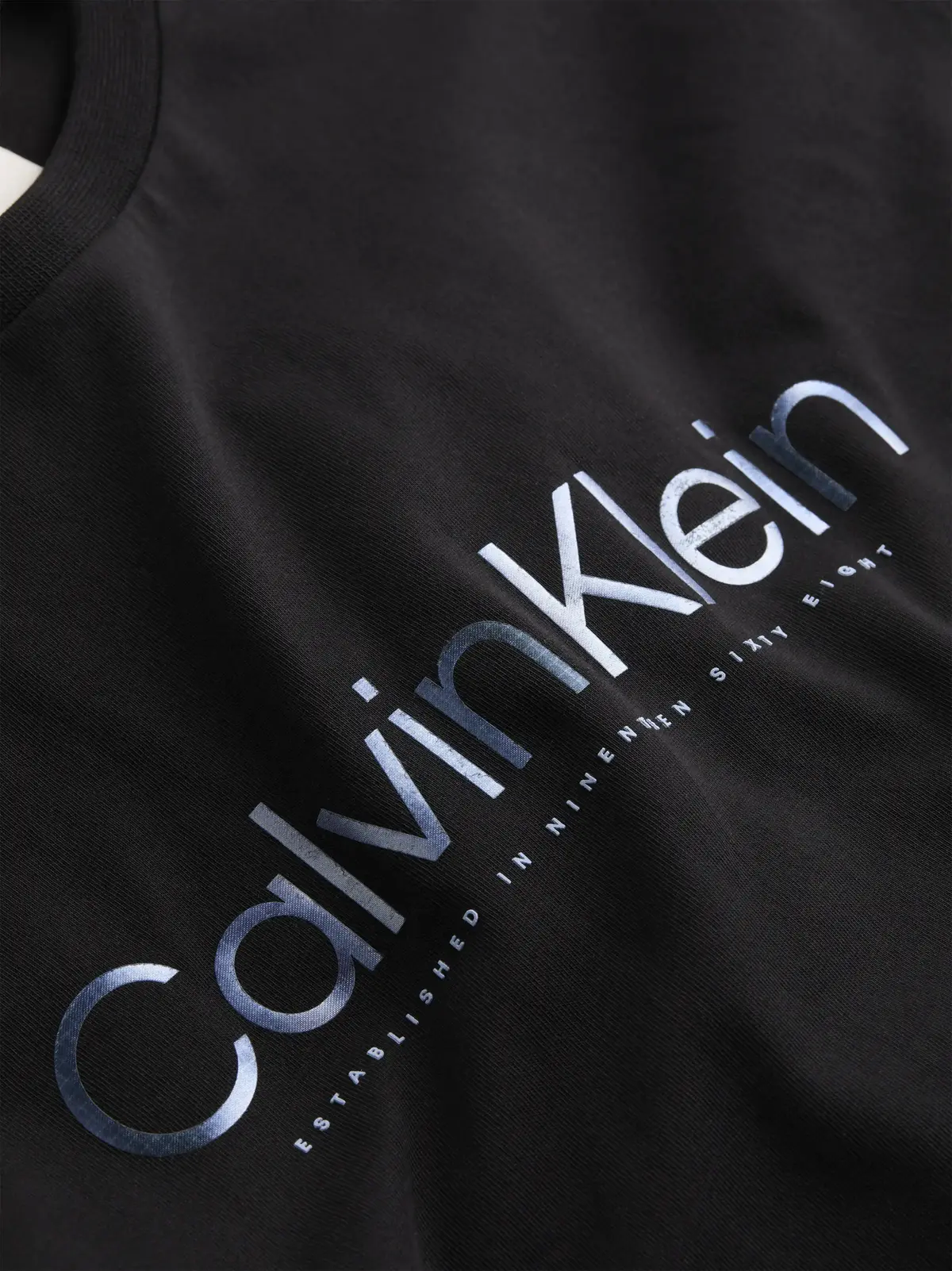 Calvin Klein SATIN BONDED LOGO T-, BEH Siyah Erkek T-Shirt & Polo