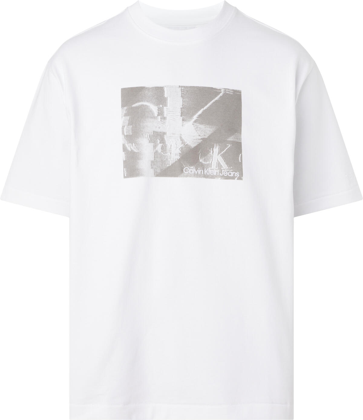 Calvin Klein TV DISRUPTED MONOGRA Erkek Beyaz T-Shirt