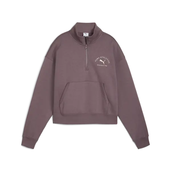 PUMA CLASS Half-Zip Crew Kadın Mor Sweatshirt