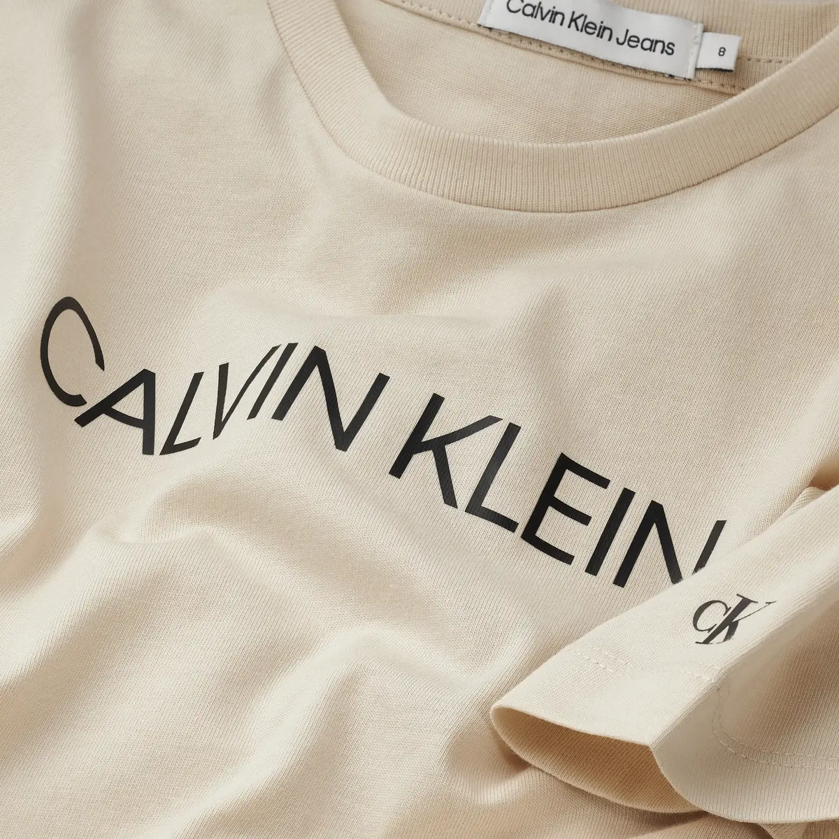 Calvin Klein INSTITUTIONAL T-SHIR Erkek Krem T-Shirt