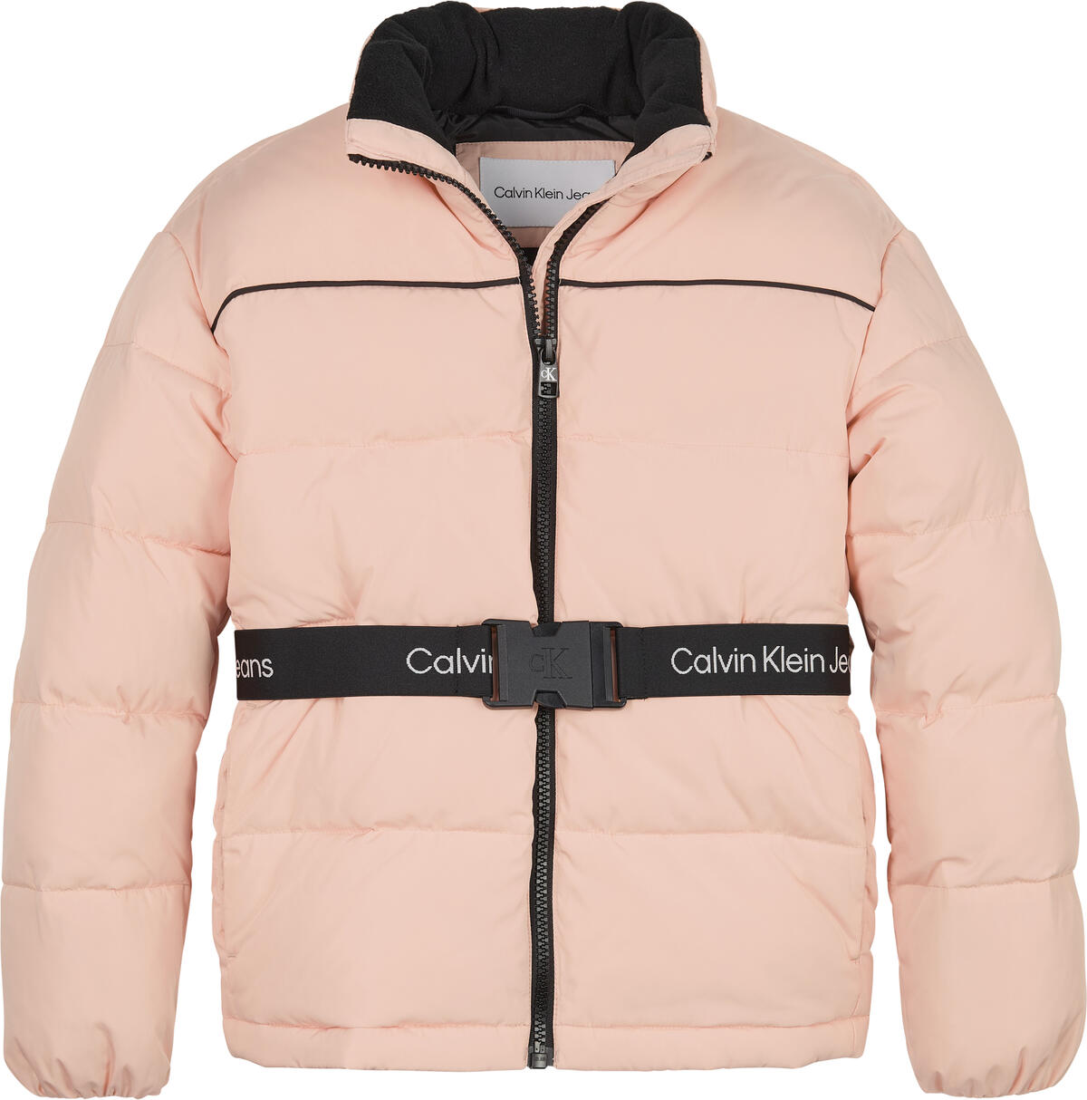 Calvin Klein LOGO TAPE BELT JACKE Kadın Pembe Şişme Mont