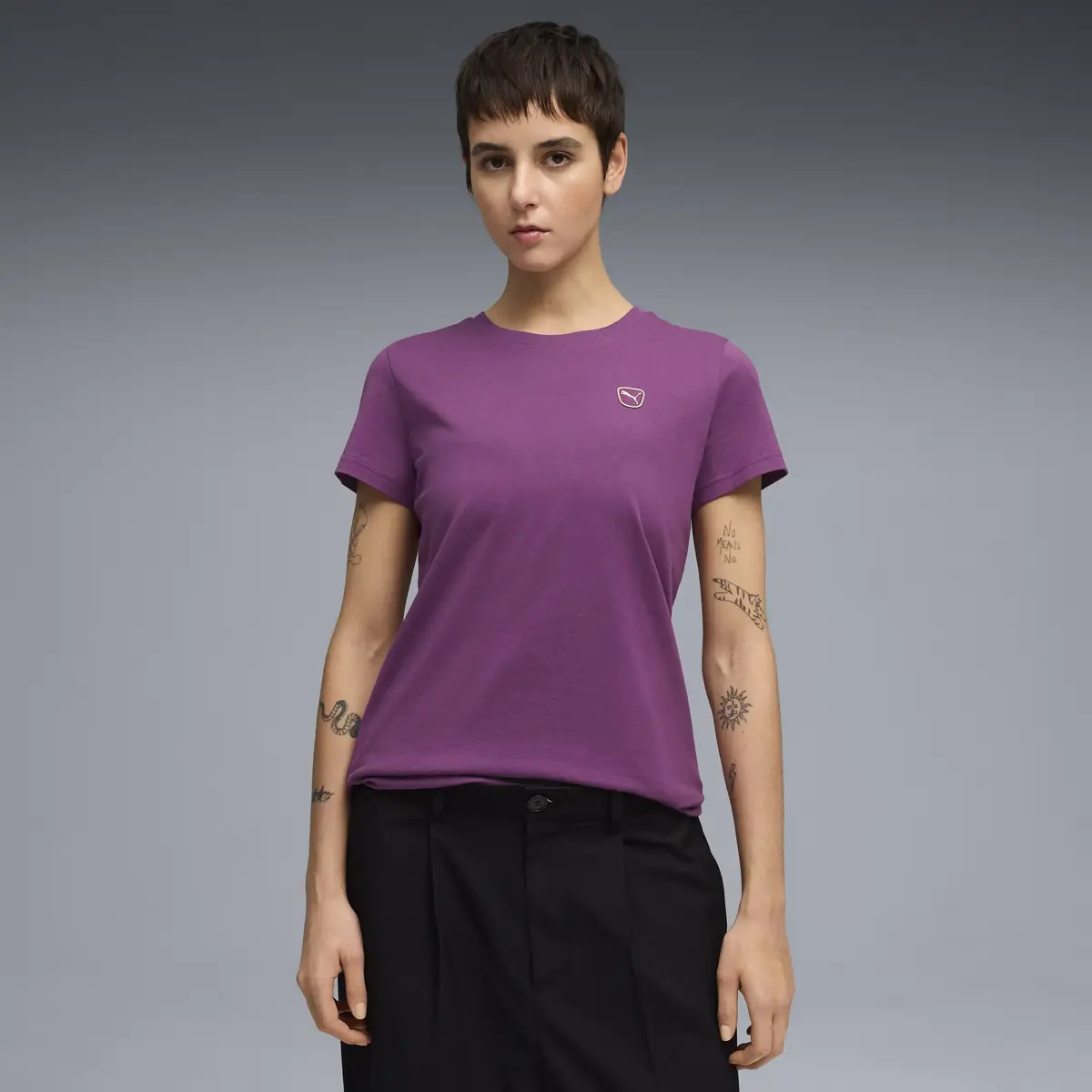 Puma ESS ELEVATED Tee TK W Mor Kadın T-Shirt