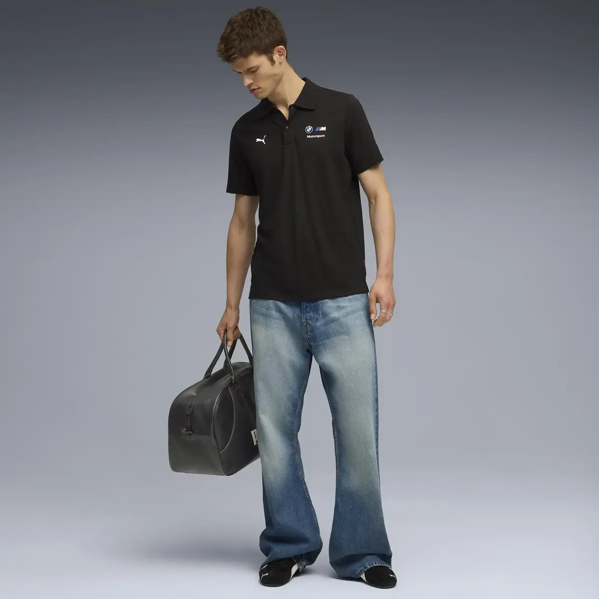 Puma BMW MMS JAQUARD POLO Siyah Erkek Polo T-Shirt