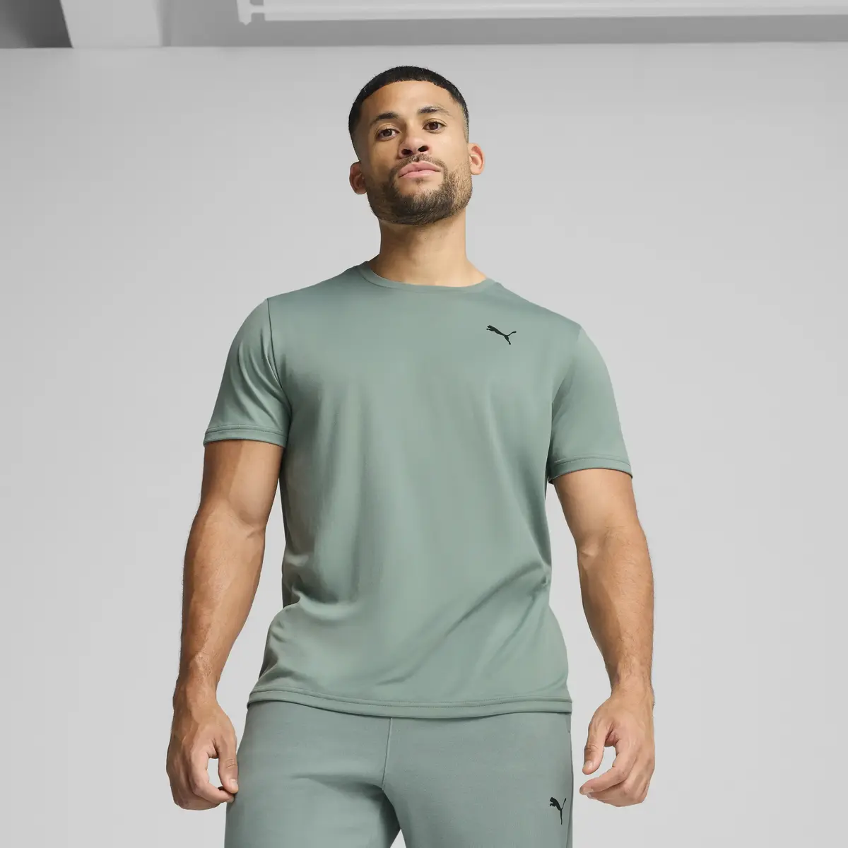PUMA M TAD ESS SOLID CAT TEE LC Yeşil Erkek T-Shirt