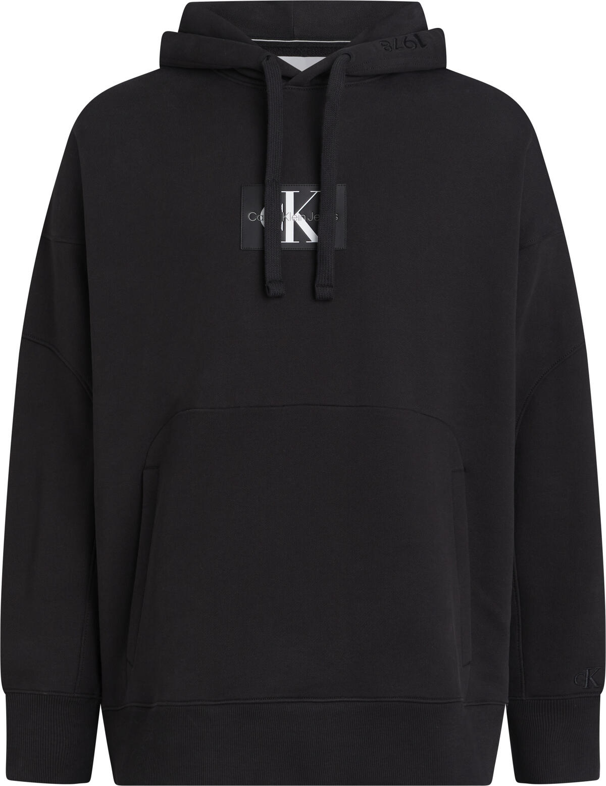 Calvin Klein OVERSIZED PATCHED HO Erkek Siyah Hoodie