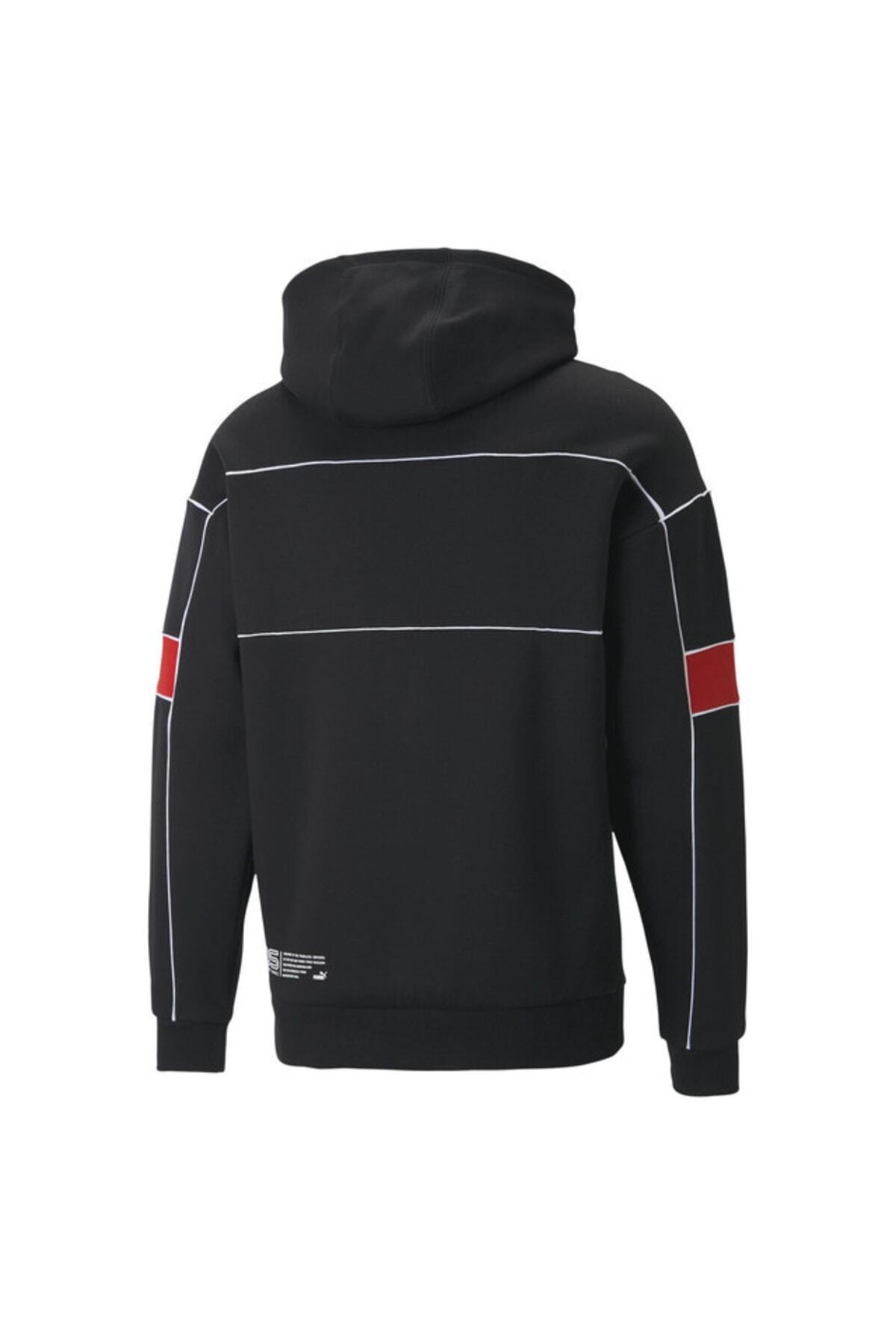 Puma Ferrari Race Sds Hoodie Sweat Siyah Erkek Fermuarlı Hoodie