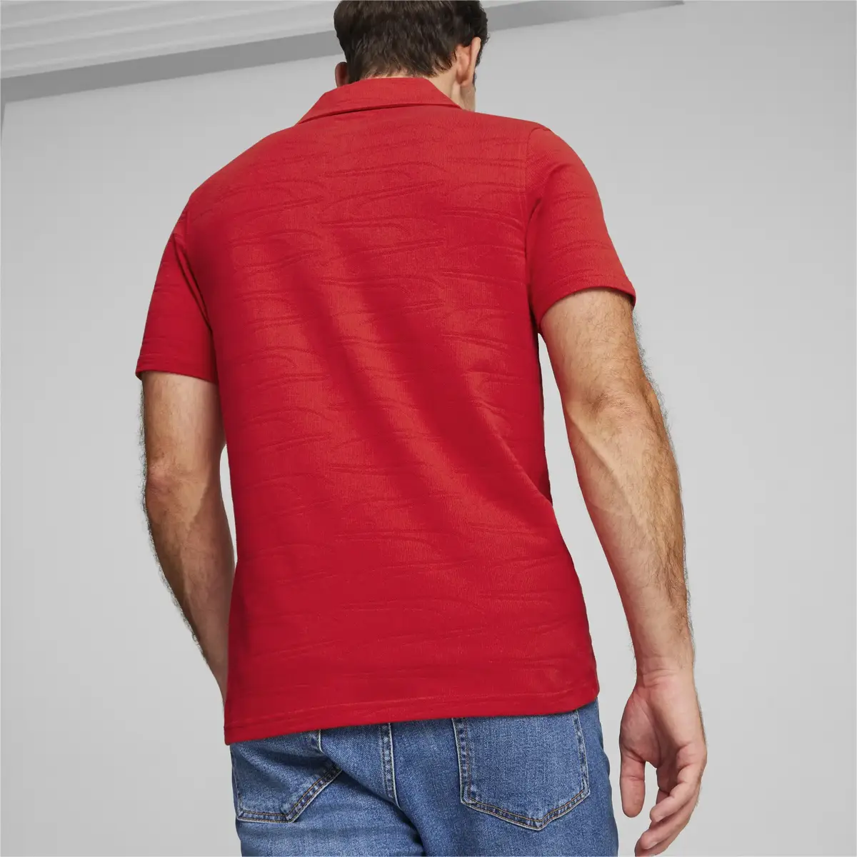 Puma Ferrari Style Jacquard Polo Kırmızı Erkek Polo T-Shirt