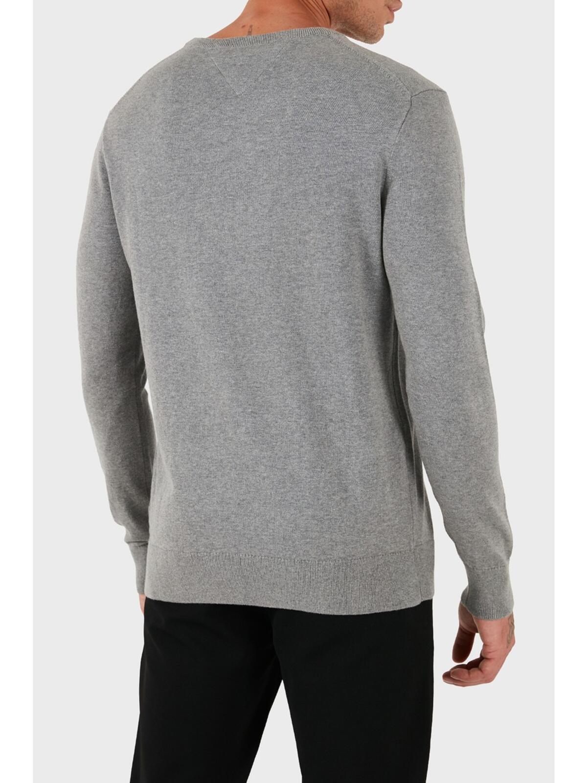 Tommy Hilfiger CORE ESSENTIAL COTTO Erkek Gri Kazak