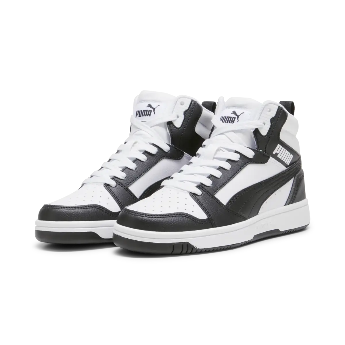 Puma Rebound V6 Mid Jr Siyah Beyaz Genç Spor Ayakkabı