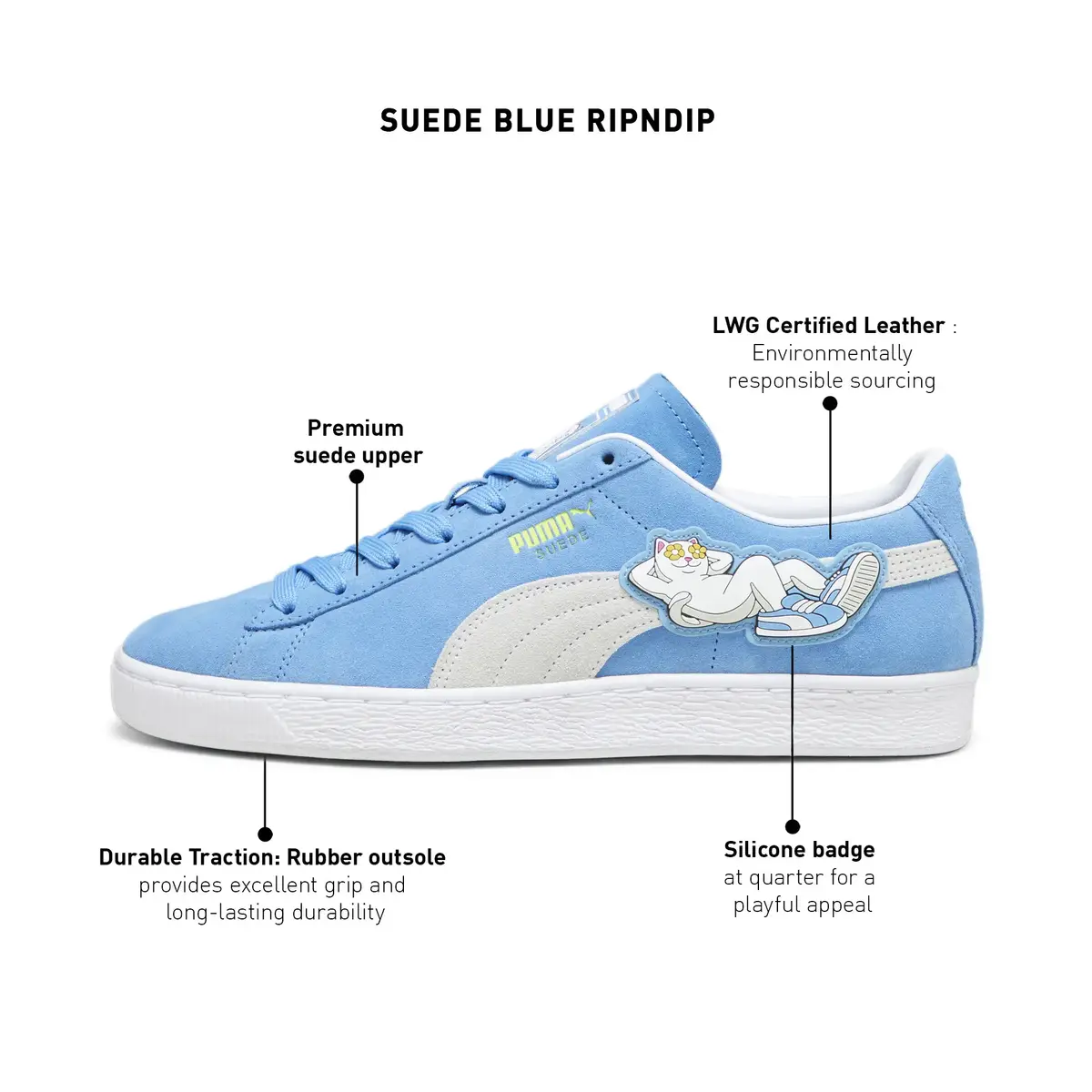 Puma Suede Blue RIPNDIP Mavi Unisex Günlük Spor Ayakkabı