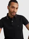 Tommy Hilfiger CORE TOMMY TIPPED SL Erkek Siyah Polo T-Shirt