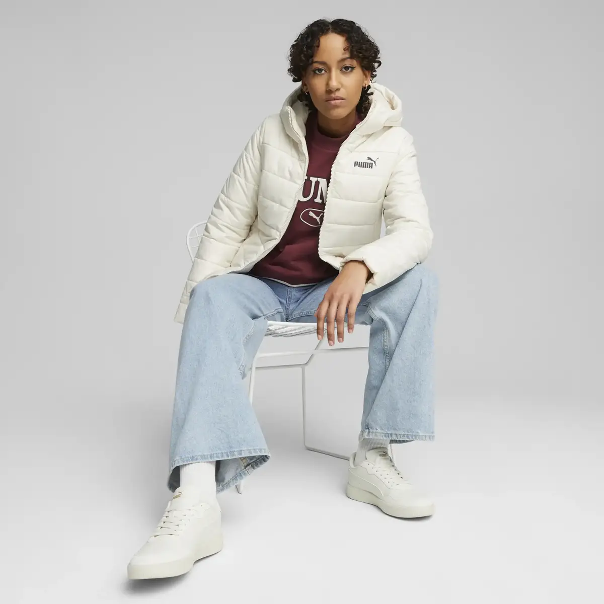Puma ESS Padded Jacket Beyaz Kadın Şişme Mont