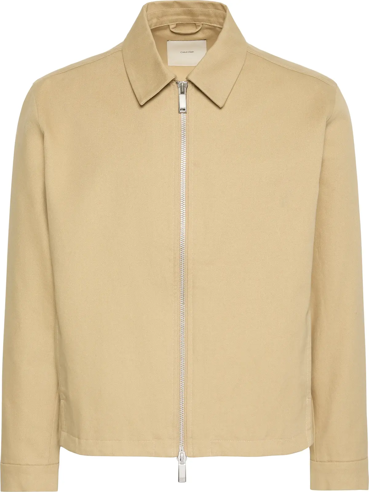 Calvin Klein LS COTTON DOBBY BLOUSON JKT Erkek Krem Fermuarlı Ceket