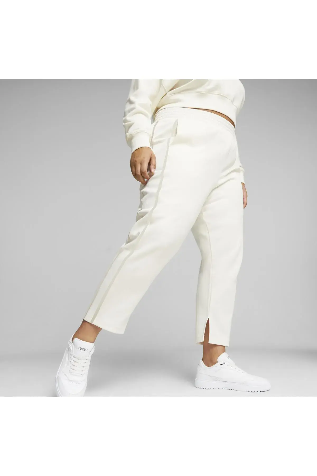 Puma T7 High Waist Pants Kırık Beyaz Kadın Eşofman Altı