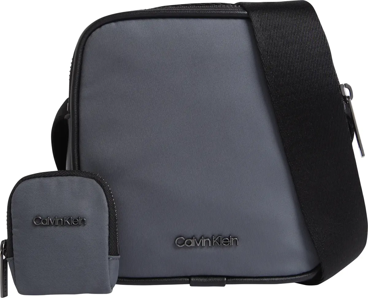 Calvin Klein CK EST. NYLON CUBE R Erkek Gri Omuz Çanta