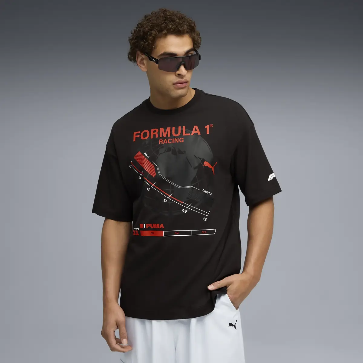 Puma F1 Graphic Tee - Relaxed Siyah Erkek T-Shirt