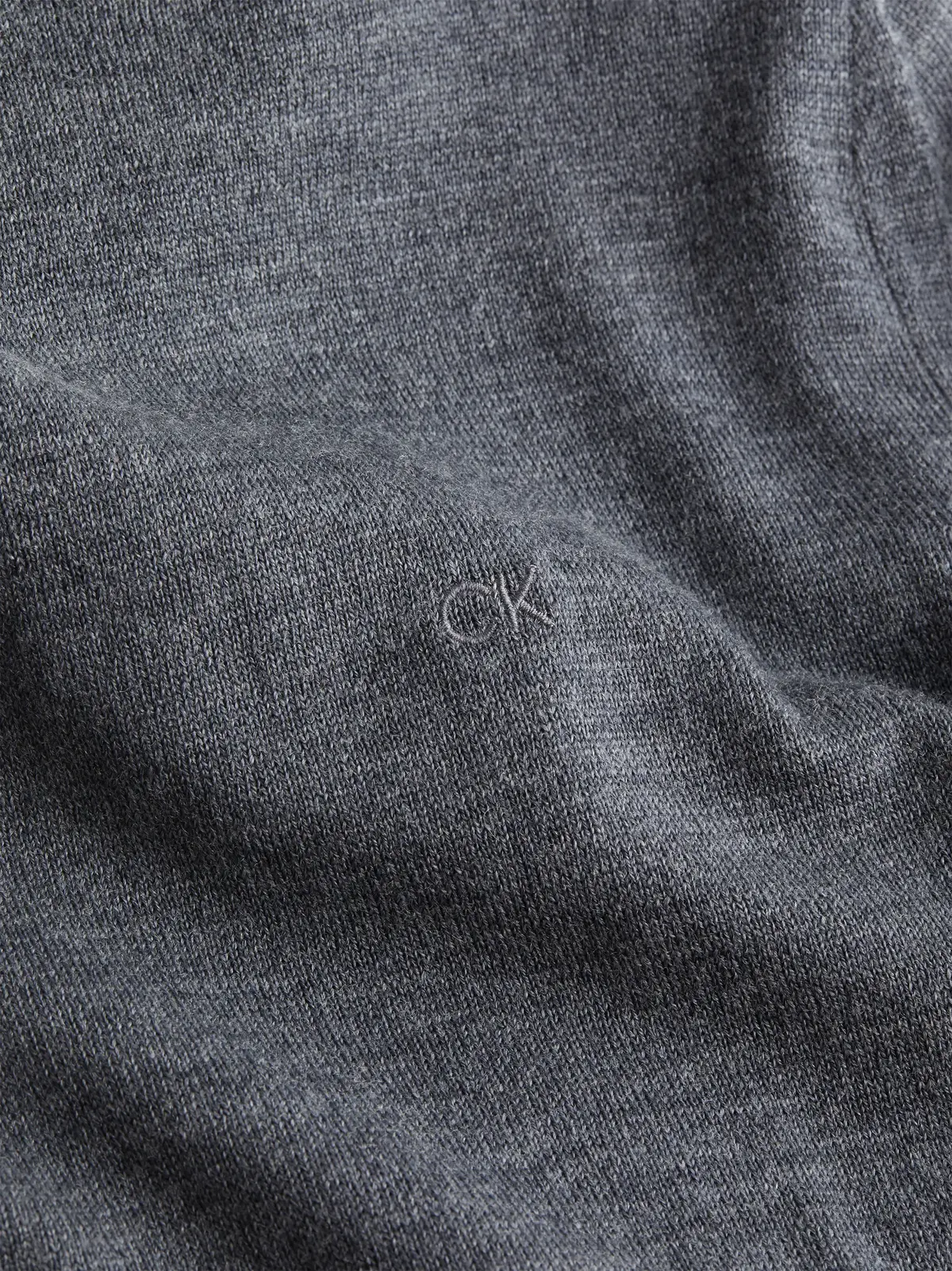 Calvin Klein MERINO RWS CREW NECK Erkek Gri Kazak