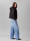 Calvin Klein LIGHTWEIGHT LOGO PUF, UB1 Siyah Kadın Mont