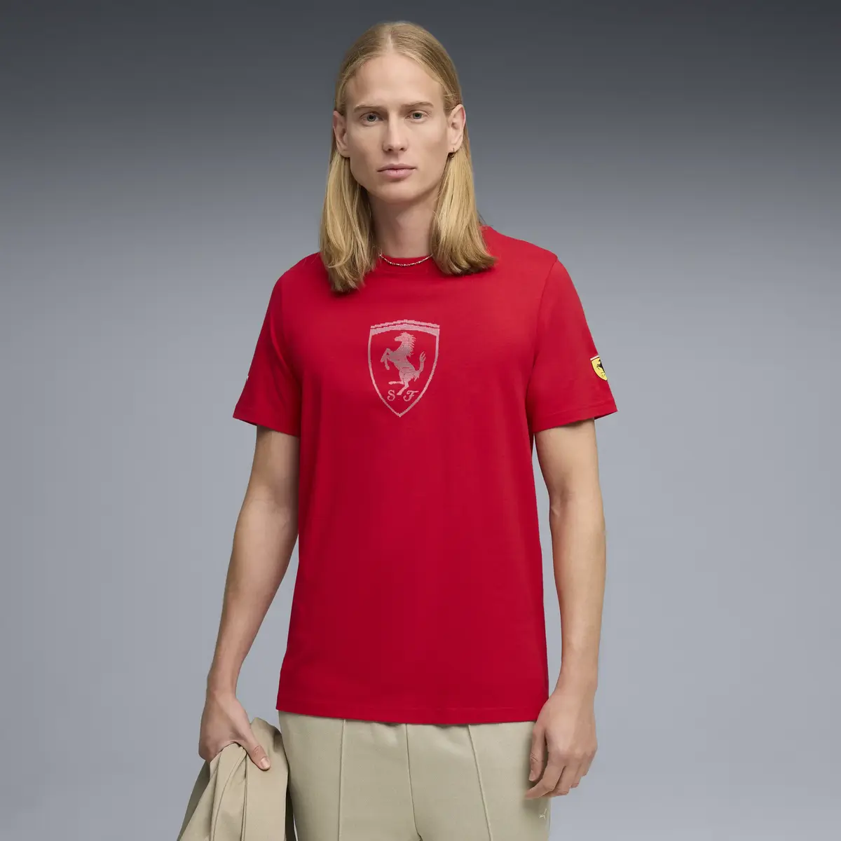 Puma Ferrari Tonal Shield Tee Kırmızı Erkek T-Shirt