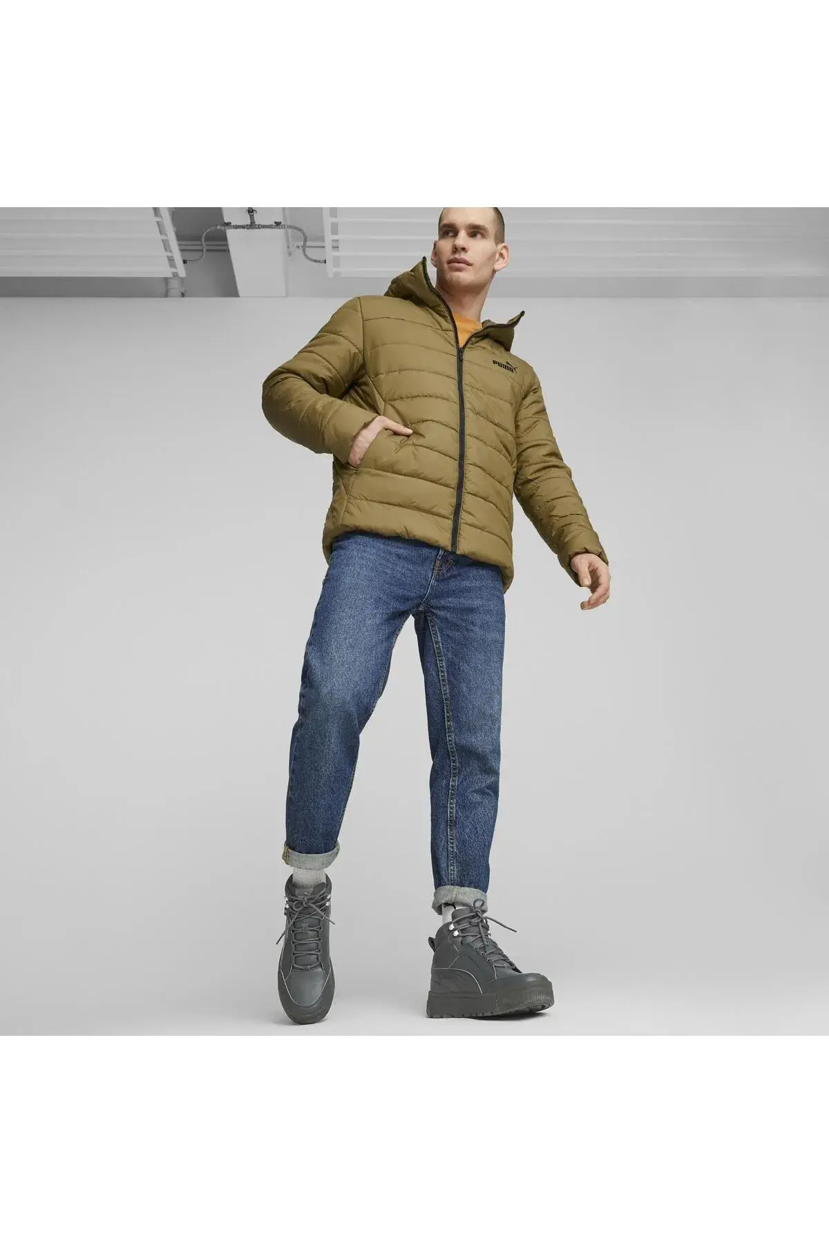 Puma ESS Hooded Padded Jacket Kahverengi Erkek Kapüşonlu Mont