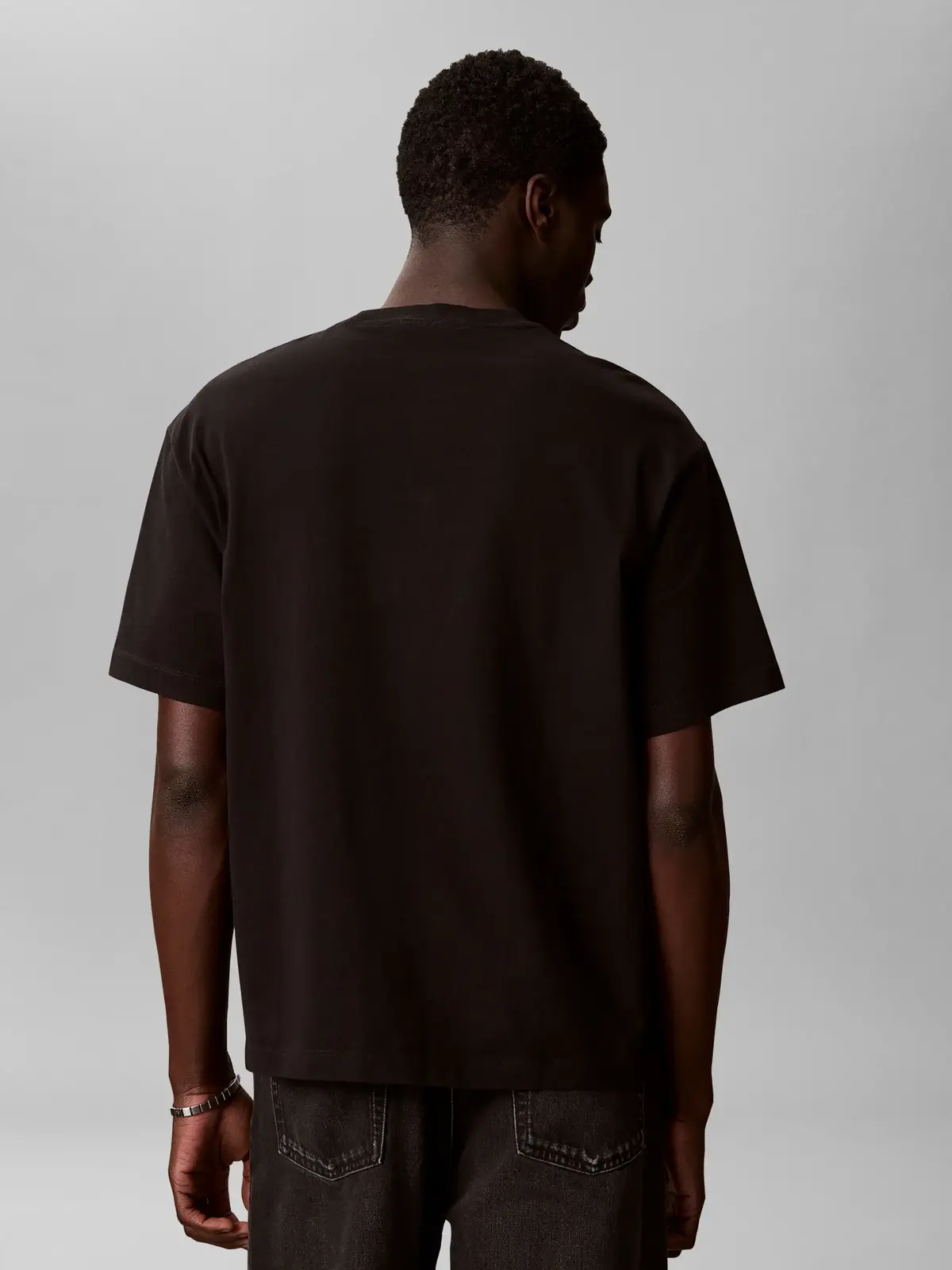 Calvin Klein SS 16S LINEN APPLIQU, UB1 Siyah Erkek T-Shirt