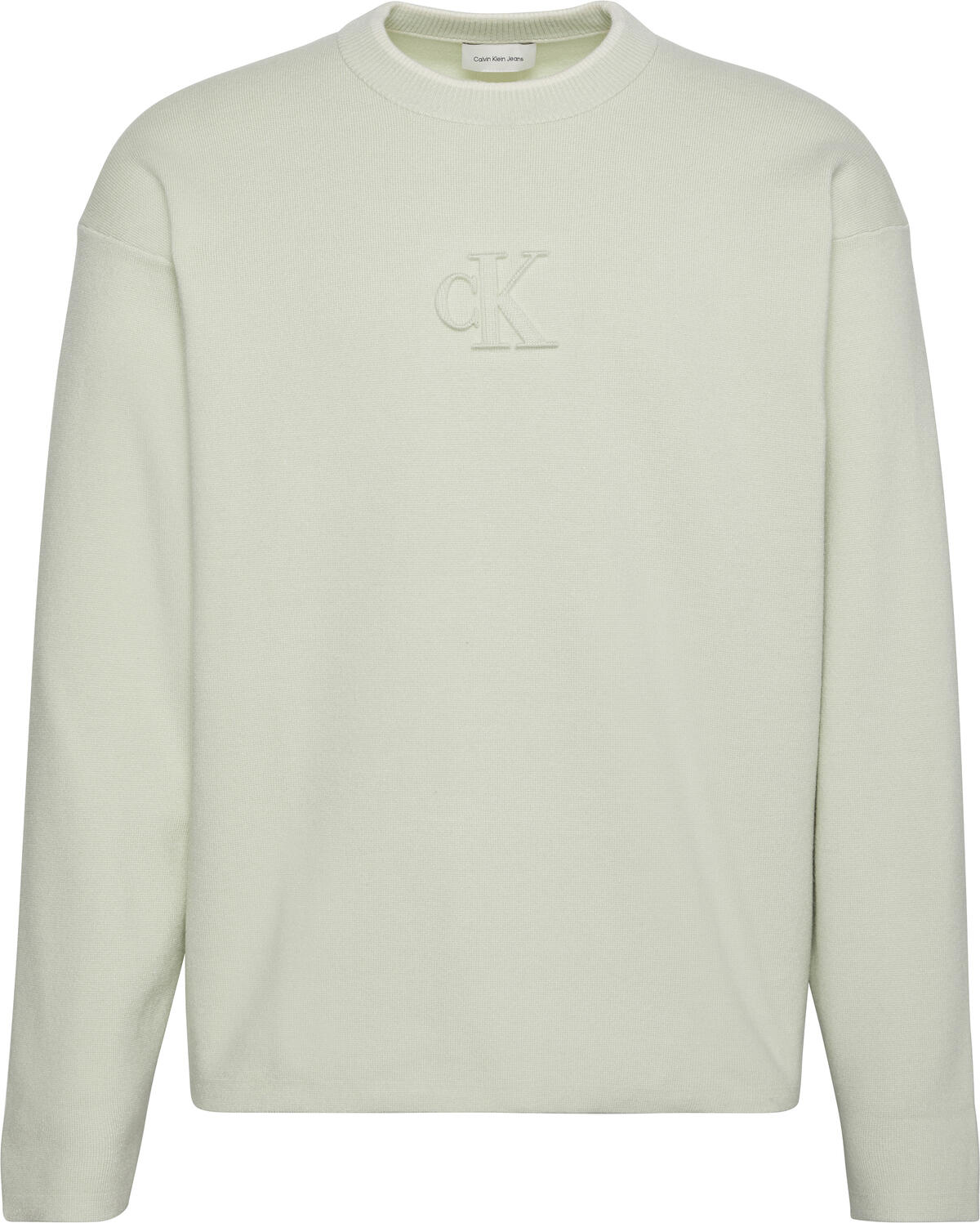 Calvin Klein LS EMBOSSED LOGO CREWNK SWEATER Haki Erkek Sweatshirt Calvin Klein LS EMBOSSED LOGO CREWNK SWEATER Haki Erkek Sweatshirt