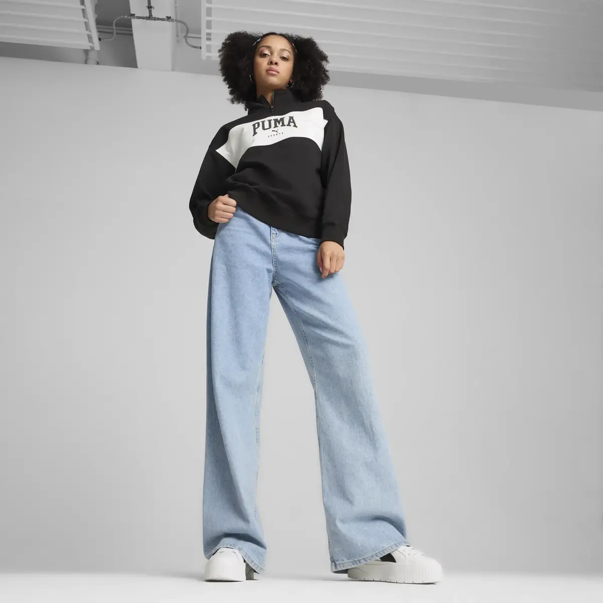 Puma PUMA SQUAD Half-Zip FL Siyah Kadın Sweatshirt