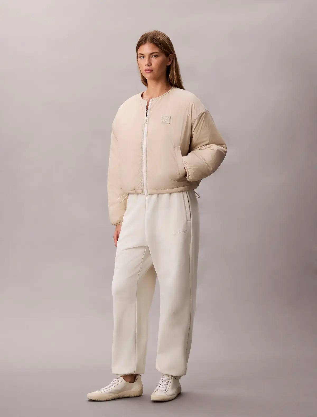 Calvin Klein LOGO QUILTED INSULAT, 67U Bej Kadın Ceket