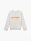 Calvin Klein MONOGRAM LOGO SWEATS Erkek Krem Sweatshirt