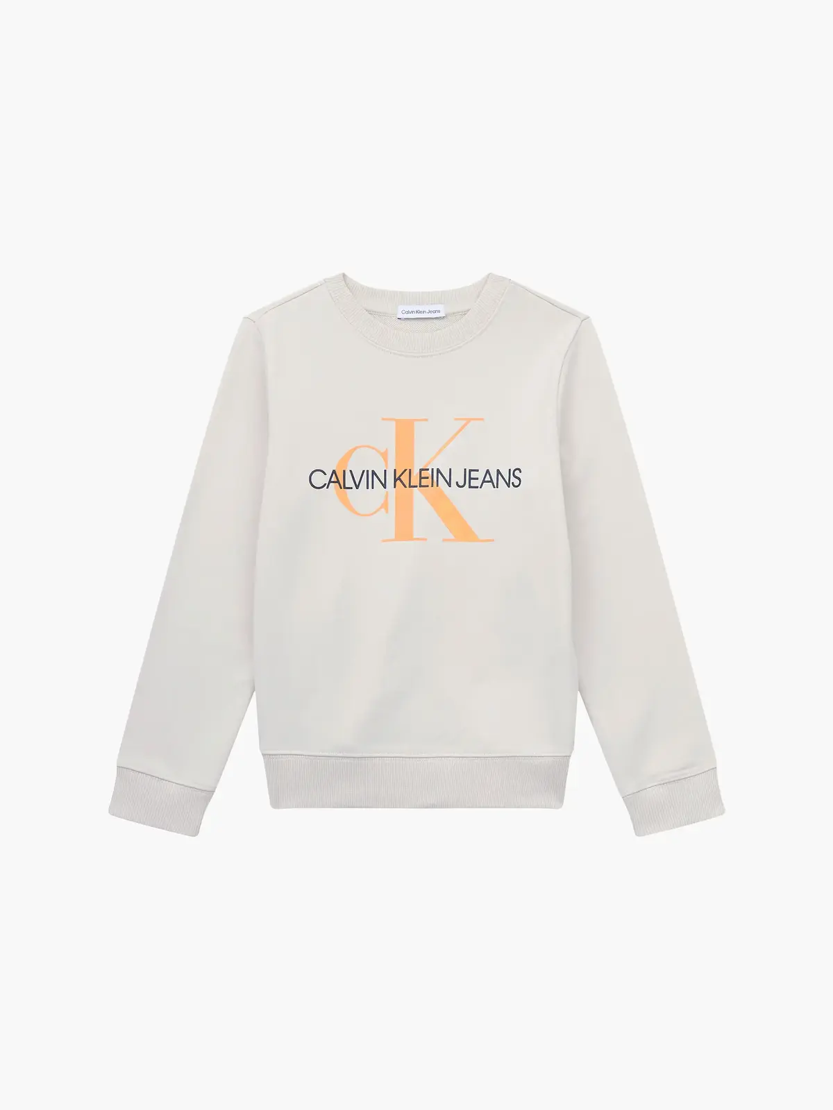 Calvin Klein MONOGRAM LOGO SWEATS Erkek Krem Sweatshirt