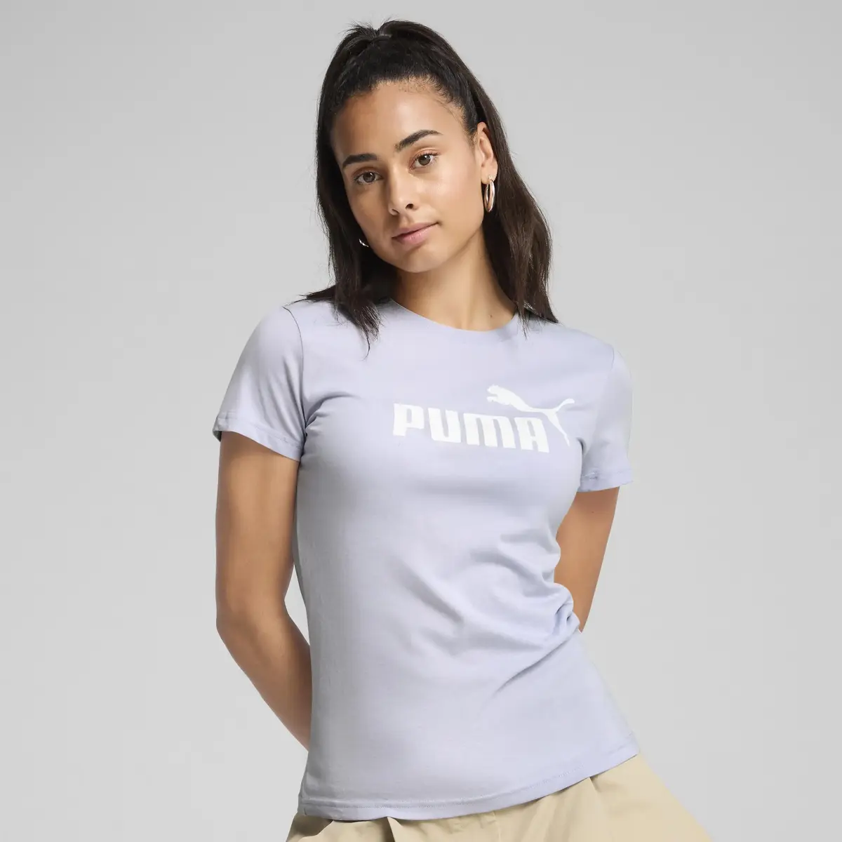 PUMA ESS No. 1 Logo Tee Mavi Kadın T-Shirt