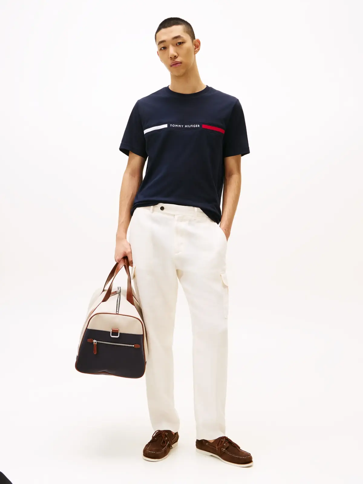 Tommy Hilfiger HILFIGER CHEST INSER, DW5 Siyah Erkek T-Shirt & Polo