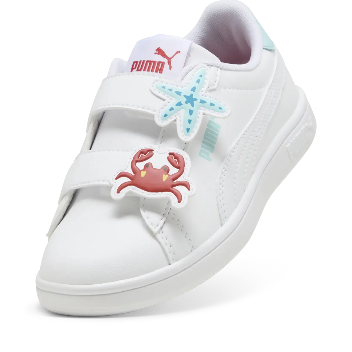 Puma Smash 3.0 Badges V PS Beyaz Kız Çocuk Spor Ayakkabı
