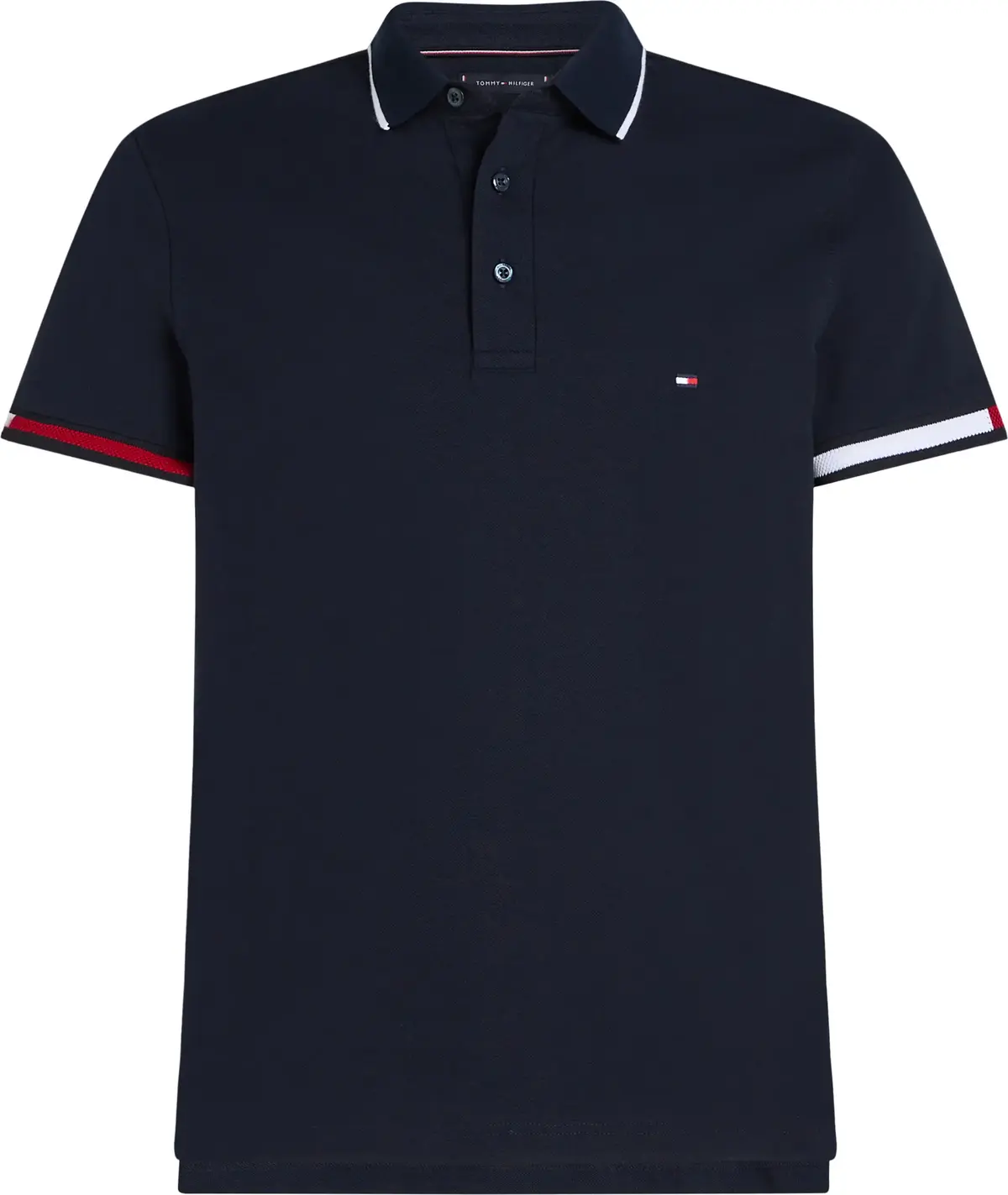 Tommy Hilfiger FLAG CUFF SLIM FIT P, DW5 Siyah Erkek T-Shirt & Polo