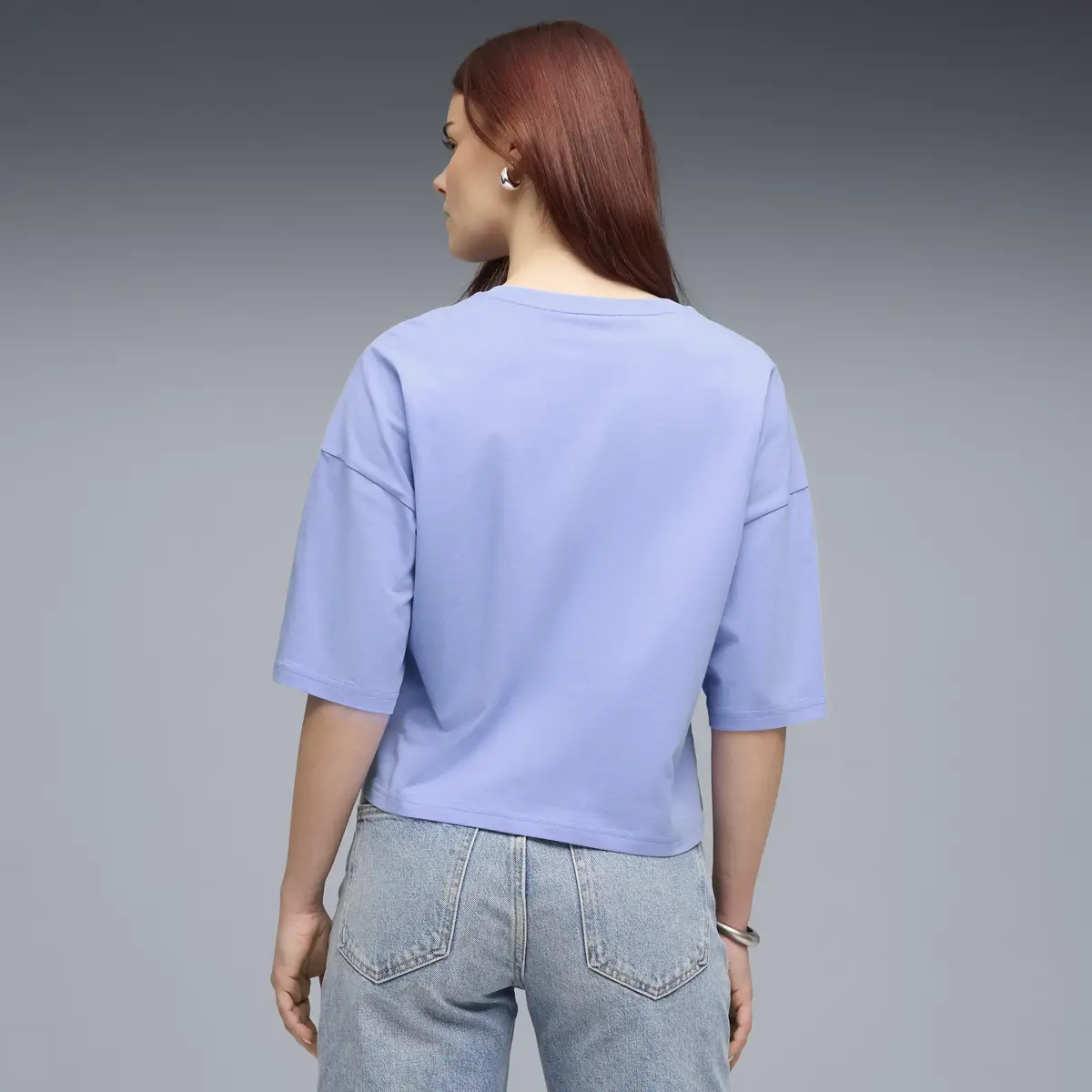 Puma WARDROBE ESS Oversized Tee Mavi Kadın T-Shirt